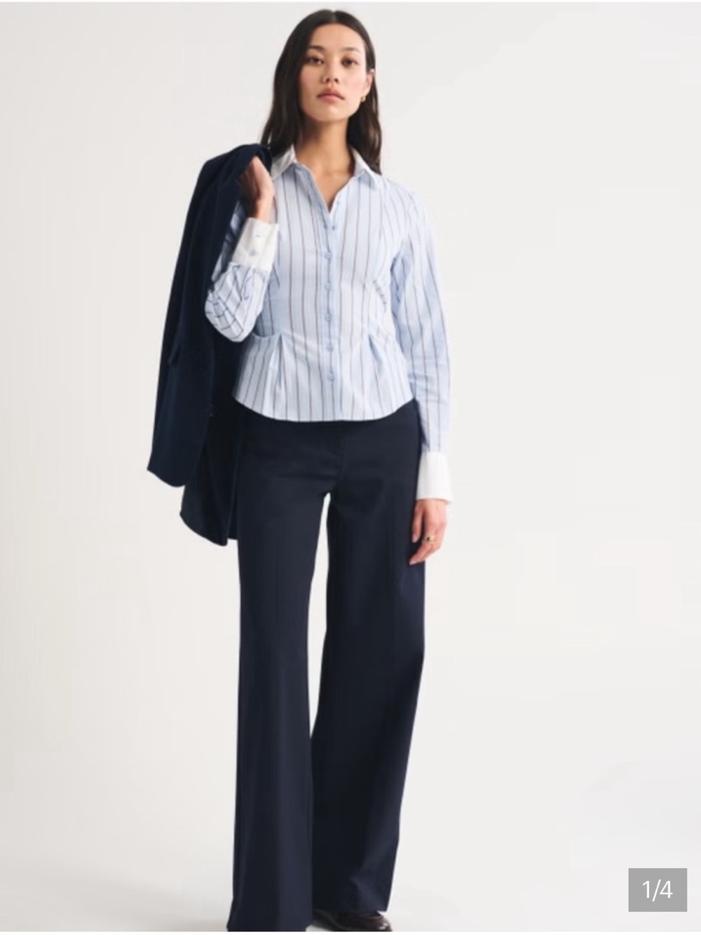Abercrombie and Fitch Navy High Rise Slim Boot Cut Dress Pant Trouser Slacks NWT